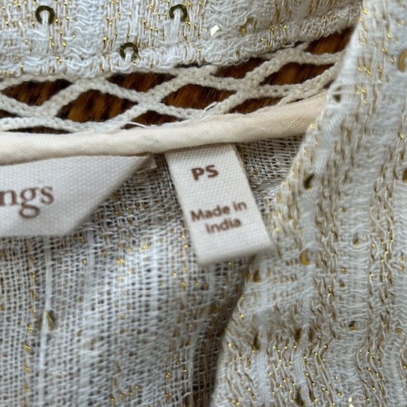 Soft Surrounding Glamour Topper gold sequin open front cardigan. Petite Small. - Picture 3 of 11